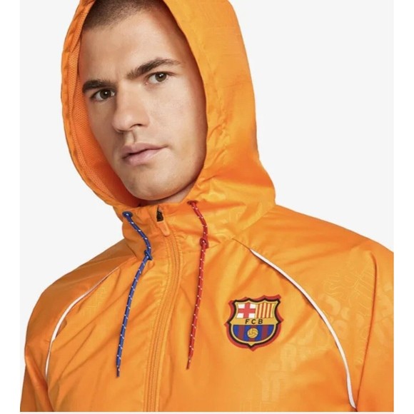 New Nike 2021-2022 FC Barcelona Soccer ALL WEATHER Jacket  DH7831-836 Men’s XL - Picture 4 of 11